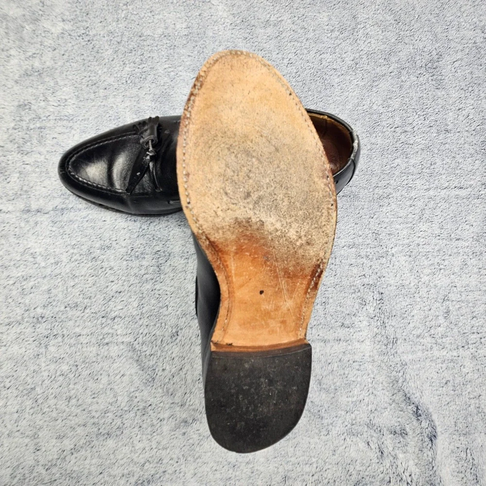 Vintage Allen Edmonds Grayson Calfskin Leather Loafers Mens 7.5D Black Shoes USA
